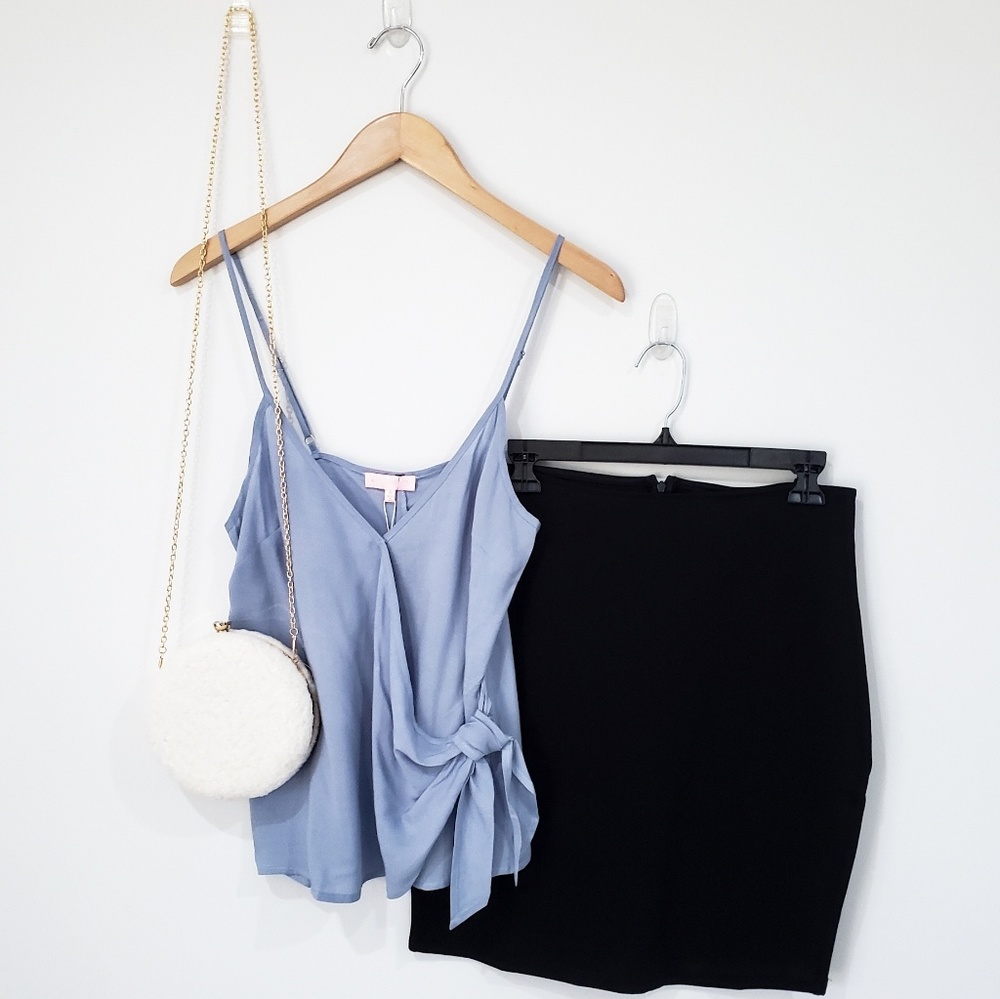 From a Dream Side Tie Tank Top (Blue) - Picture 5 of 7